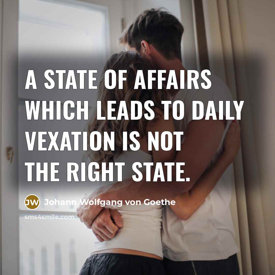 “A state of affairs which leads to daily vexation is…” quote by Johann Wolfgang von Goethe