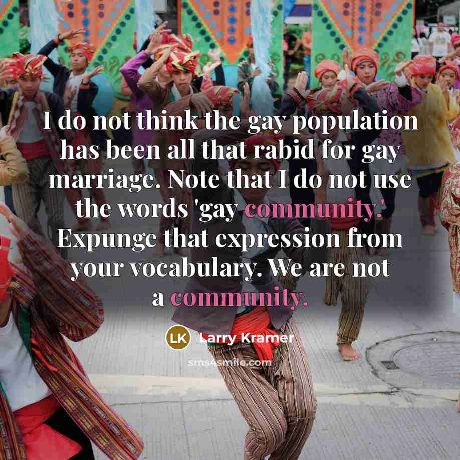 “I do not think the gay population has been all…” quote by Larry Kramer