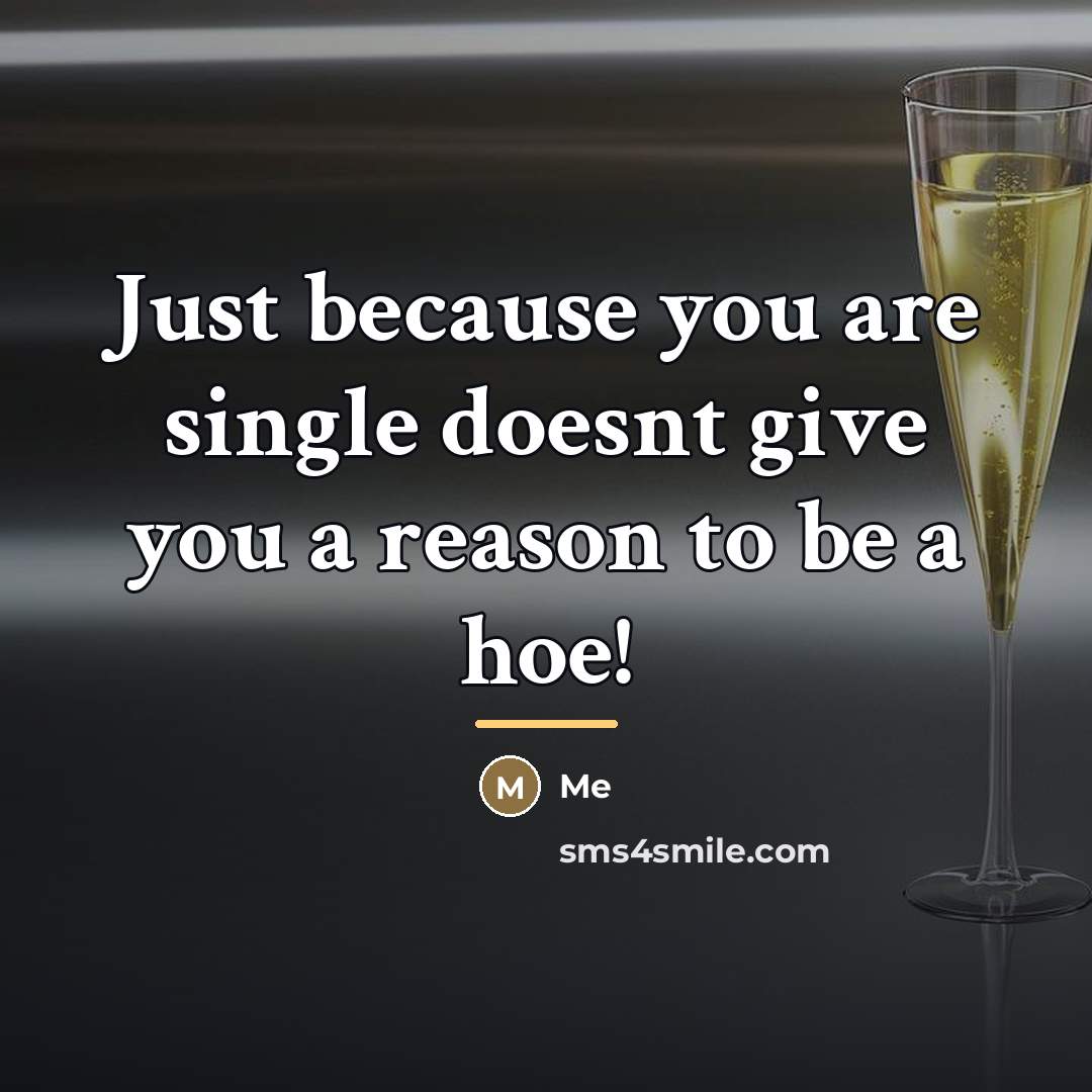 “Just because you are single doesnt give you a reason…” quote by Me