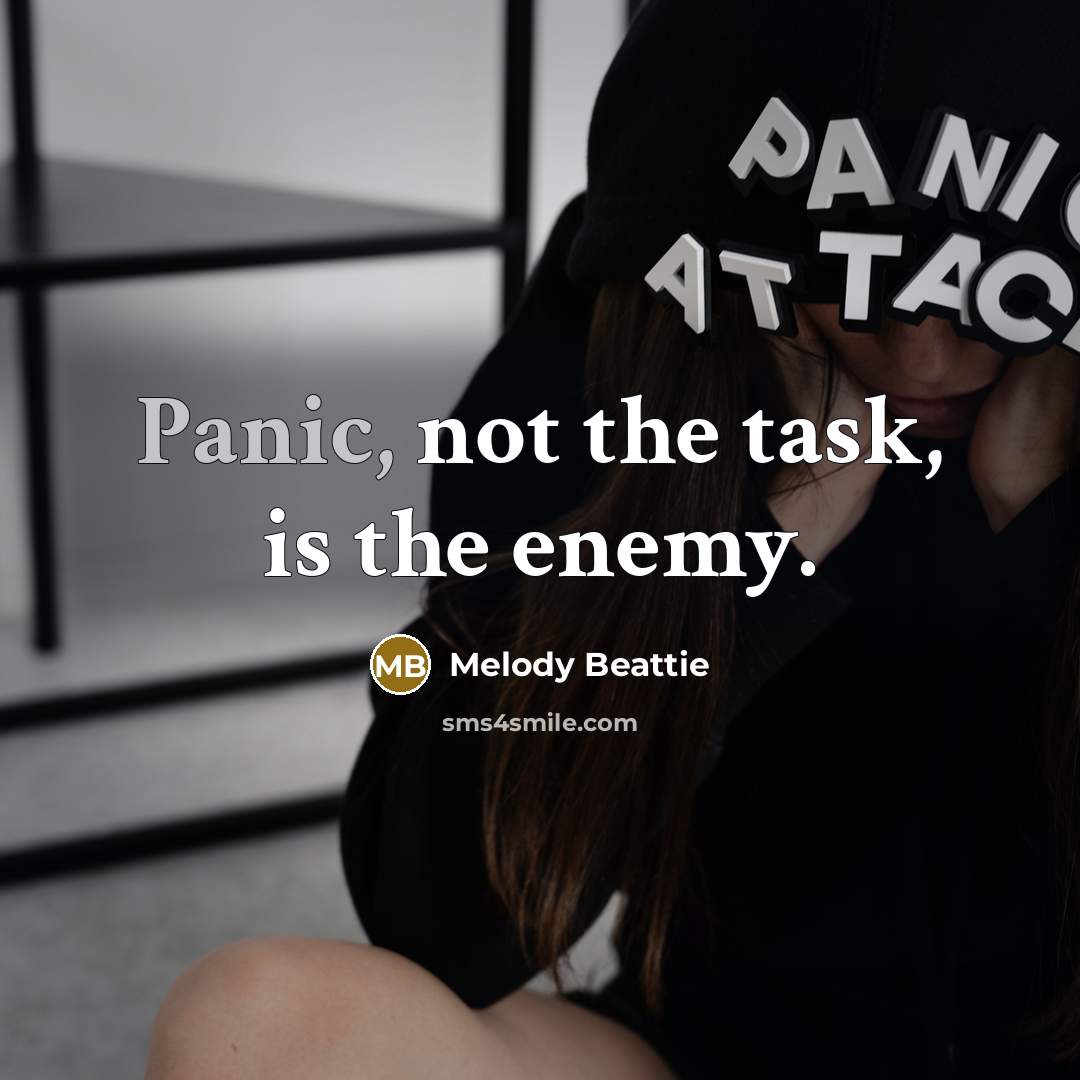 “Panic, not the task, is the enemy.…” quote by Melody Beattie