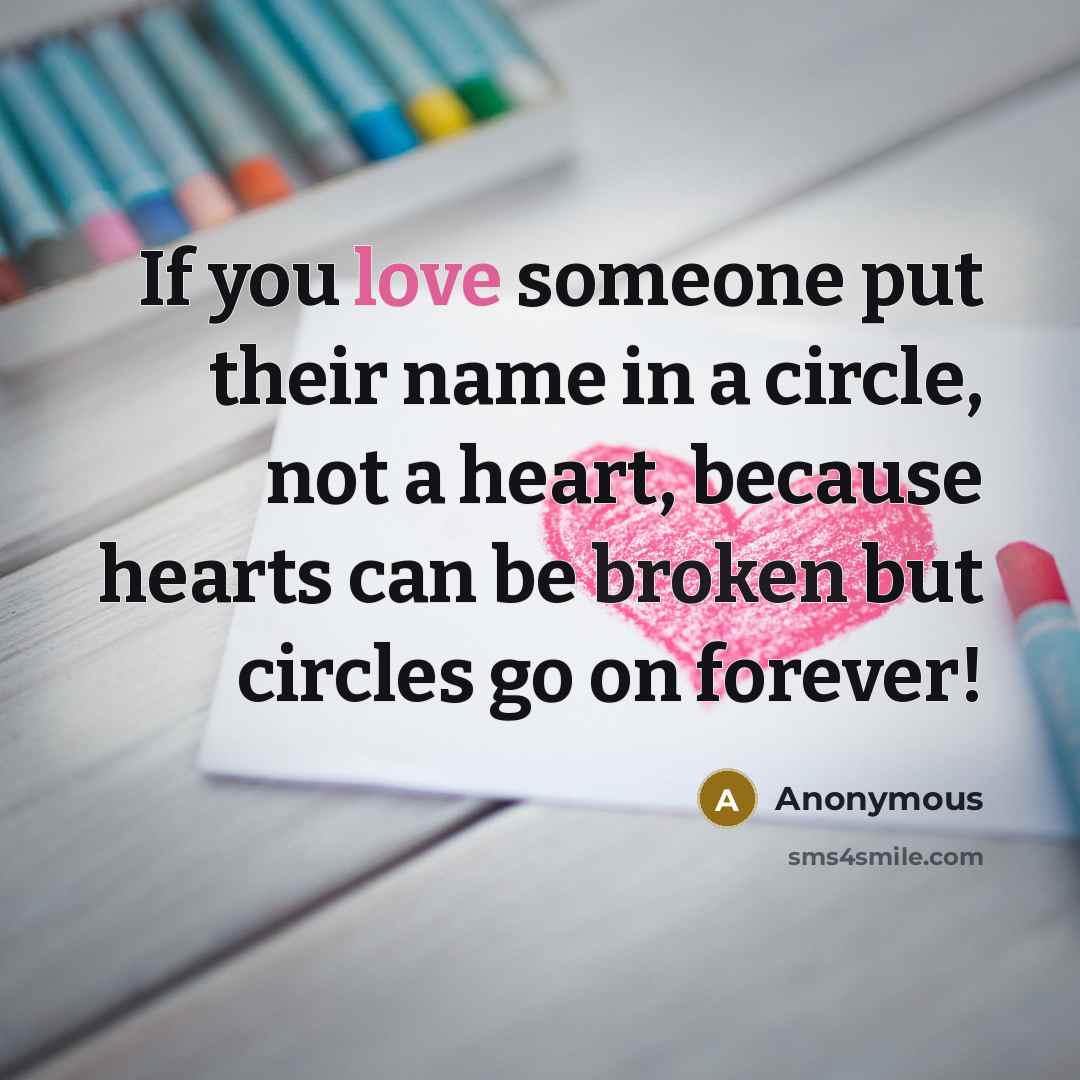 “If you love someone put their name in a circle,…” quote by Anonymous