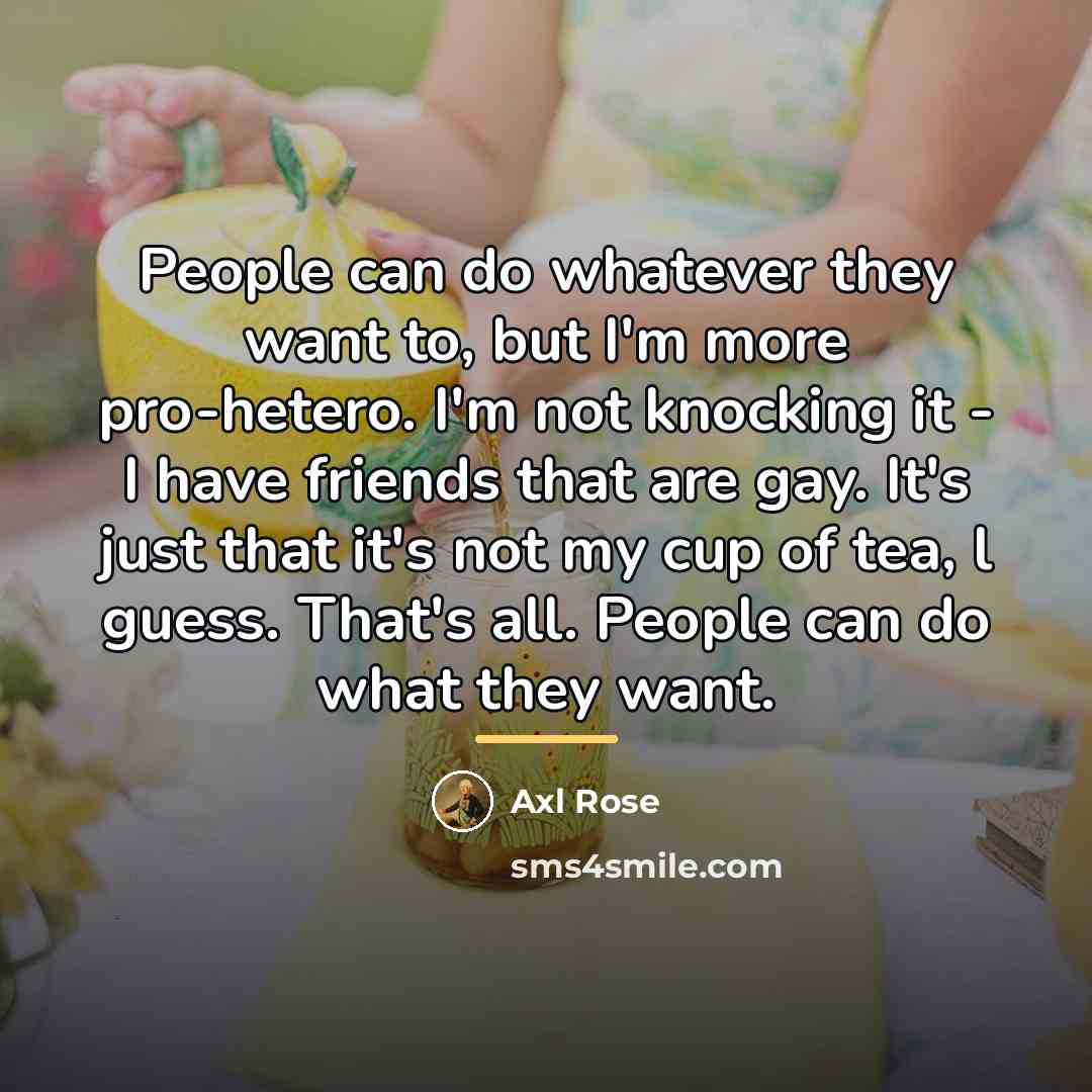 “People can do whatever they want to, but I'm more…” quote by Axl Rose