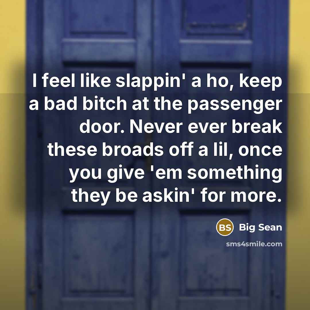 “I feel like slappin' a ho, keep a bad bitch…” quote by Big Sean