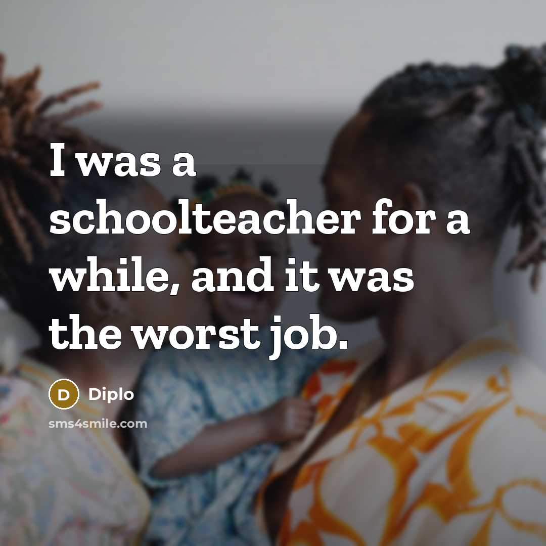 “I was a schoolteacher for a while, and it was…” quote by Diplo