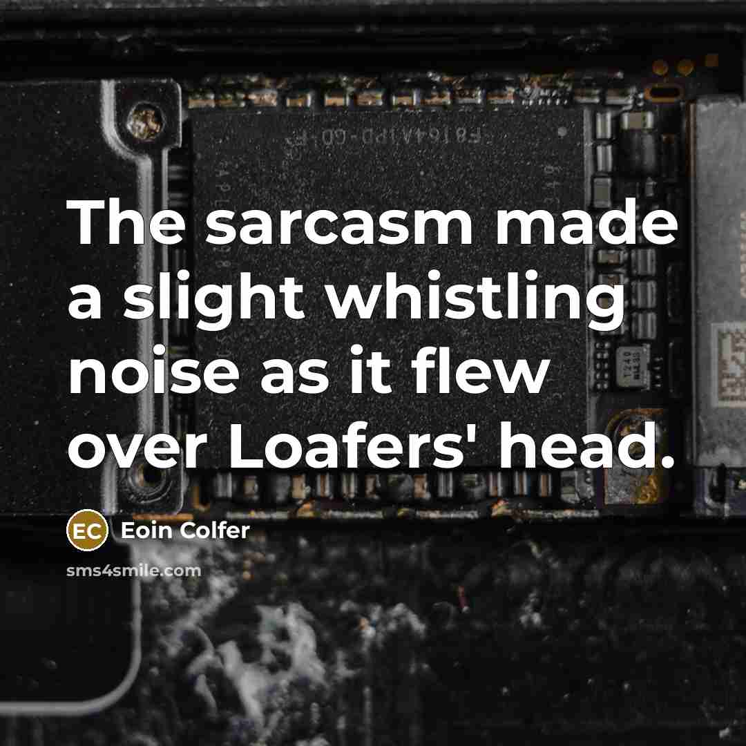 “The sarcasm made a slight whistling noise as it flew…” quote by Eoin Colfer
