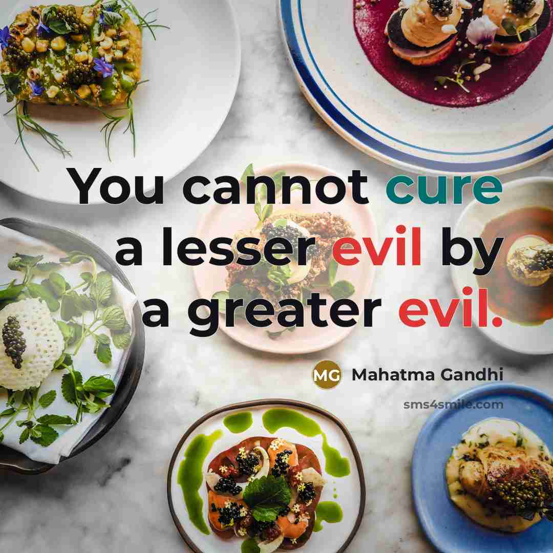 “You cannot cure a lesser evil by a greater evil.…” quote by Mahatma Gandhi