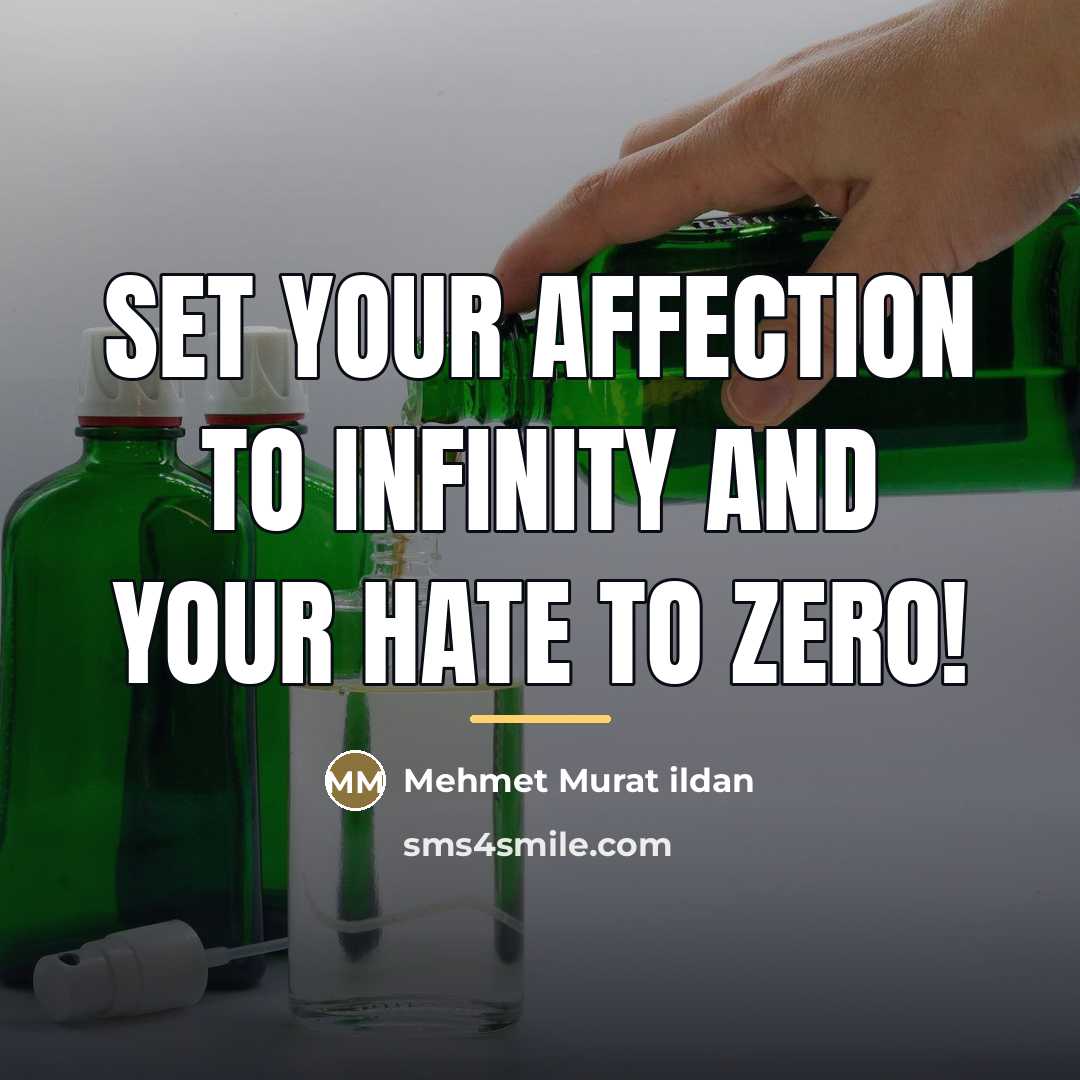 “Set your affection to infinity and your hate to zero!…” quote by Mehmet Murat Ildan