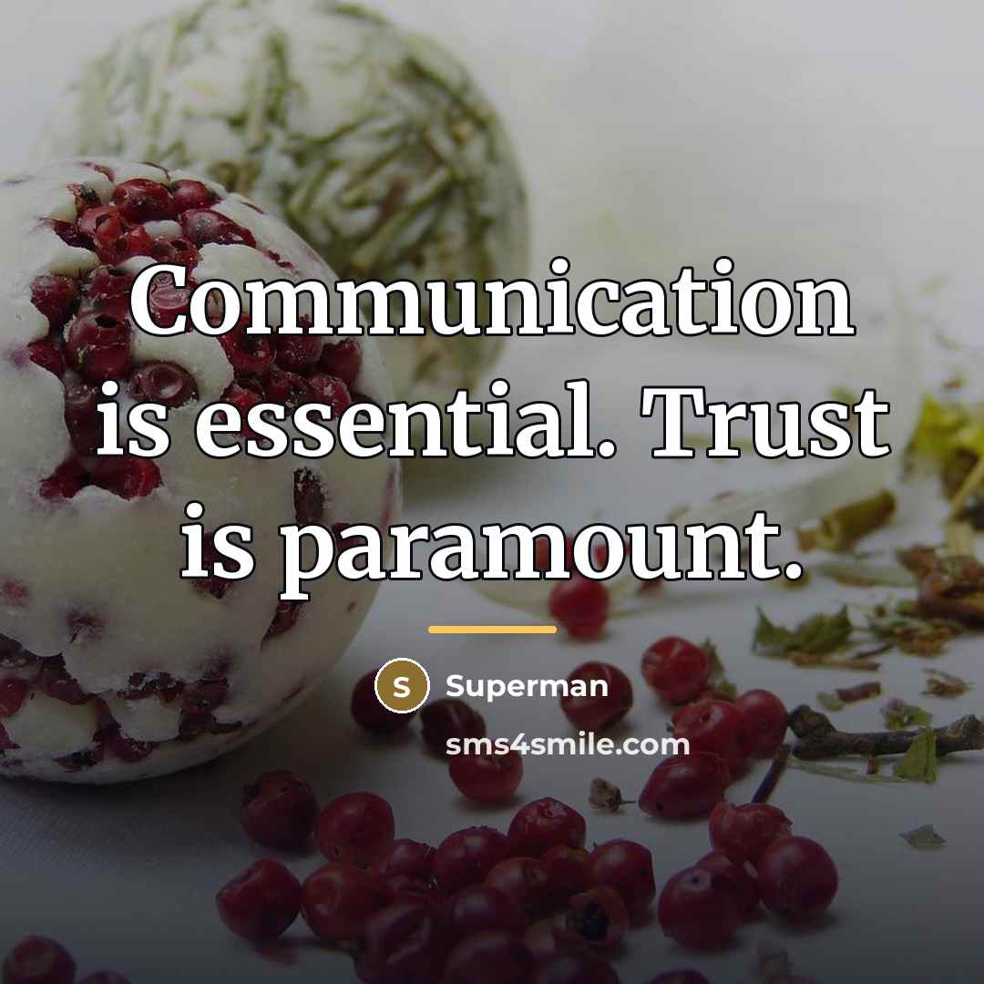 “Communication is essential. Trust is paramount.…” quote by Superman