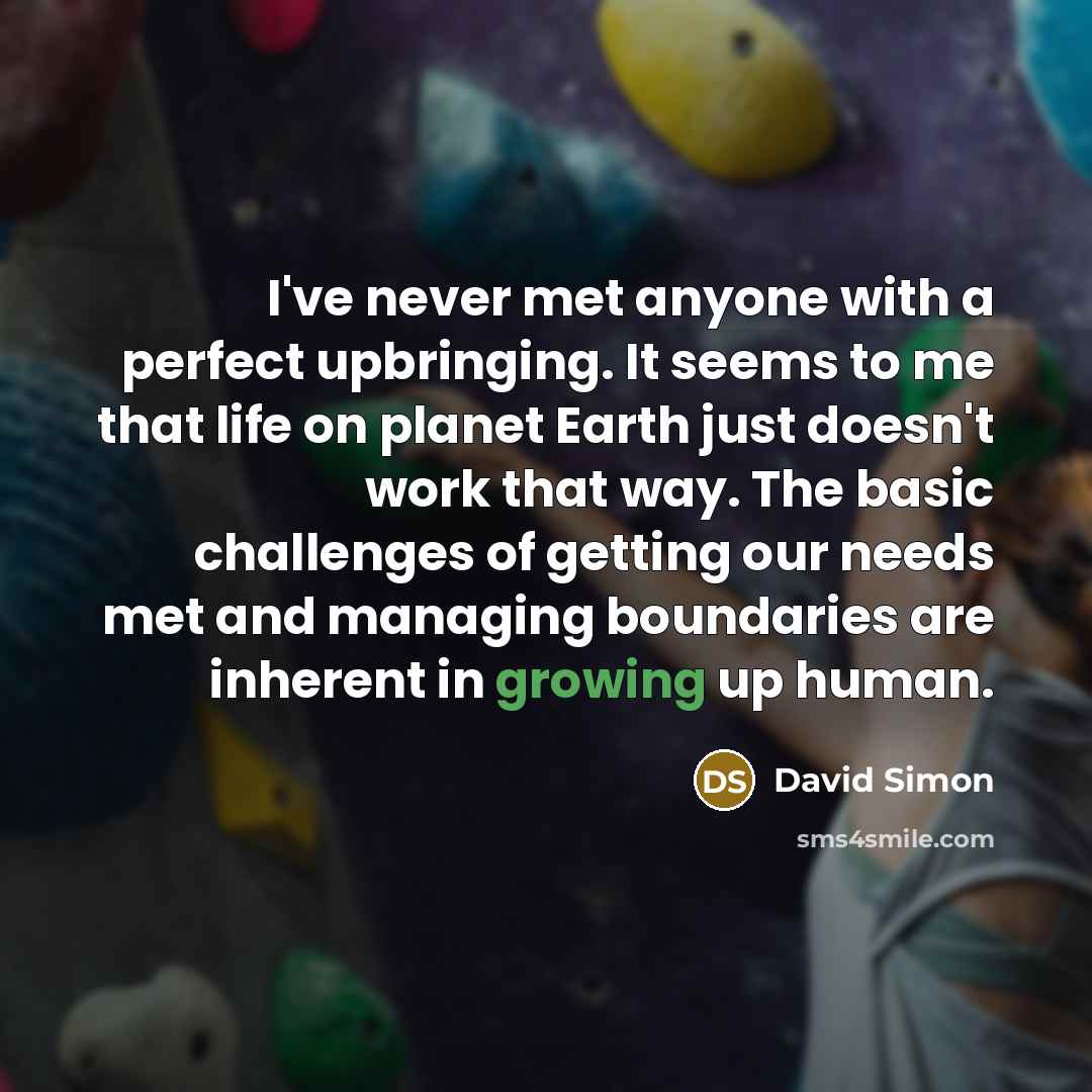 “I've never met anyone with a perfect upbringing. It seems…” quote by David Simon