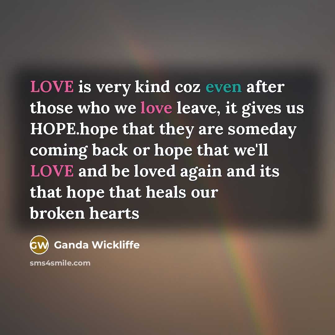 “LOVE is very kind coz even after those who we…” quote by Ganda Wickliffe