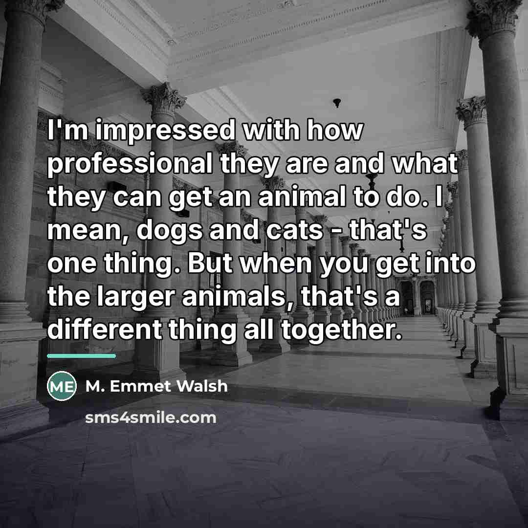 “I'm impressed with how professional they are and what they…” quote by M. Emmet Walsh