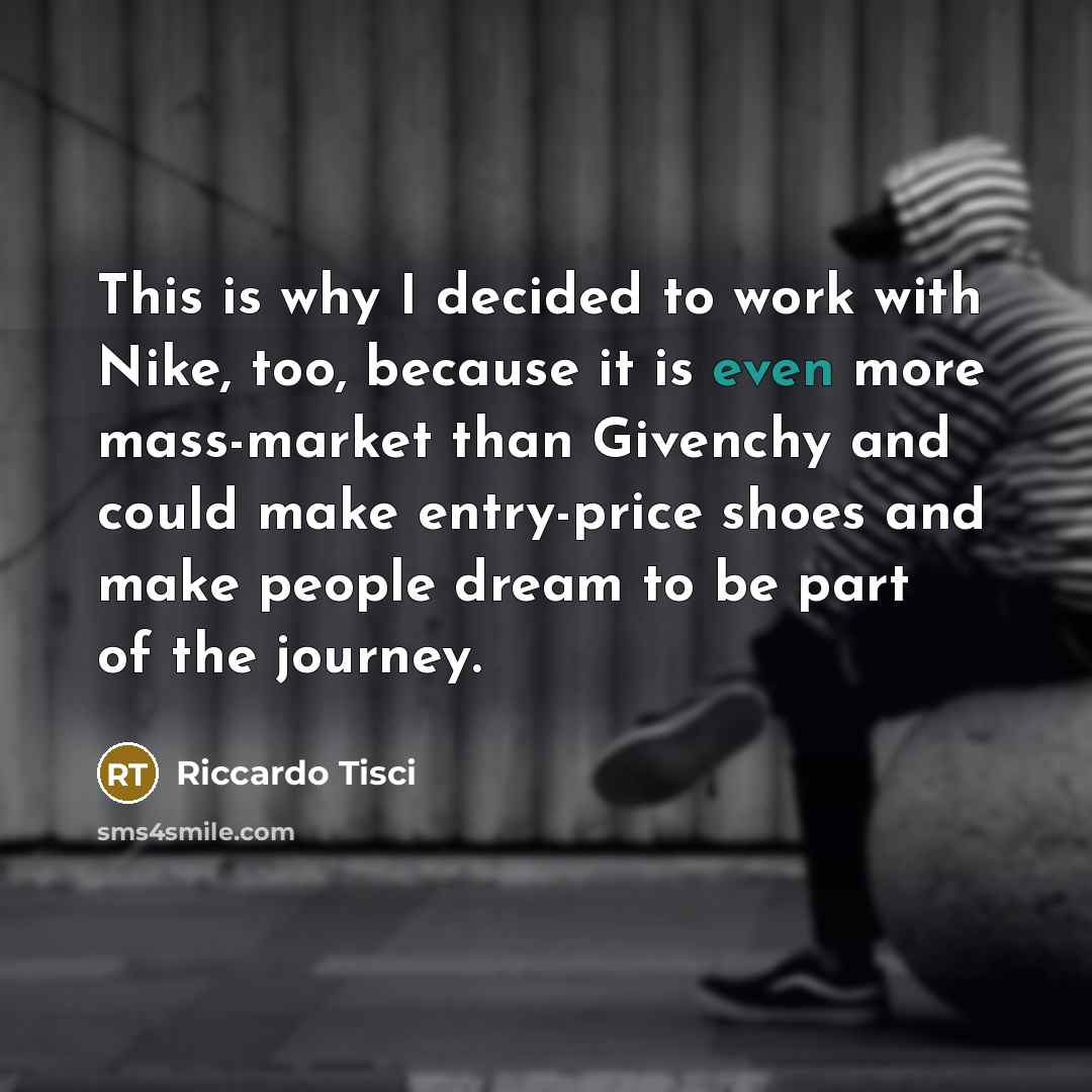 “This is why I decided to work with Nike, too,…” quote by Riccardo Tisci