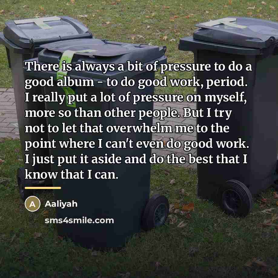 “There is always a bit of pressure to do a…” quote by Aaliyah