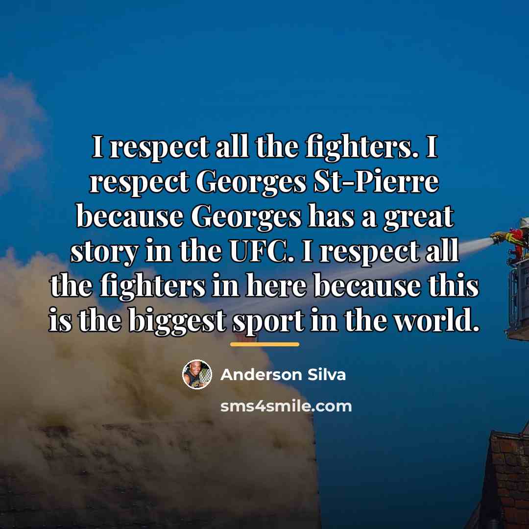 “I respect all the fighters. I respect Georges St-Pierre because…” quote by Anderson Silva