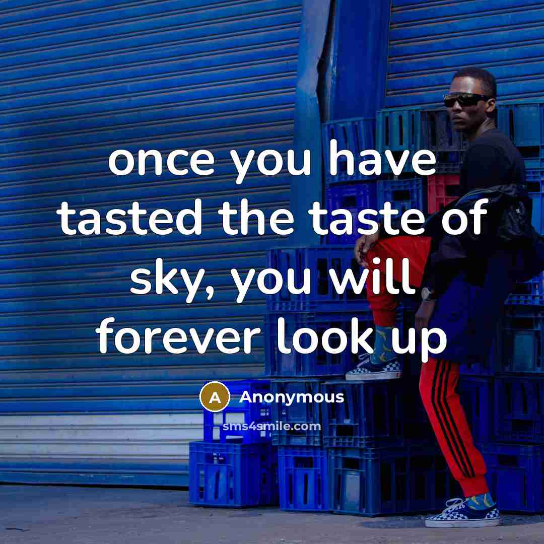 “once you have tasted the taste of sky, you will…” quote by Anonymous