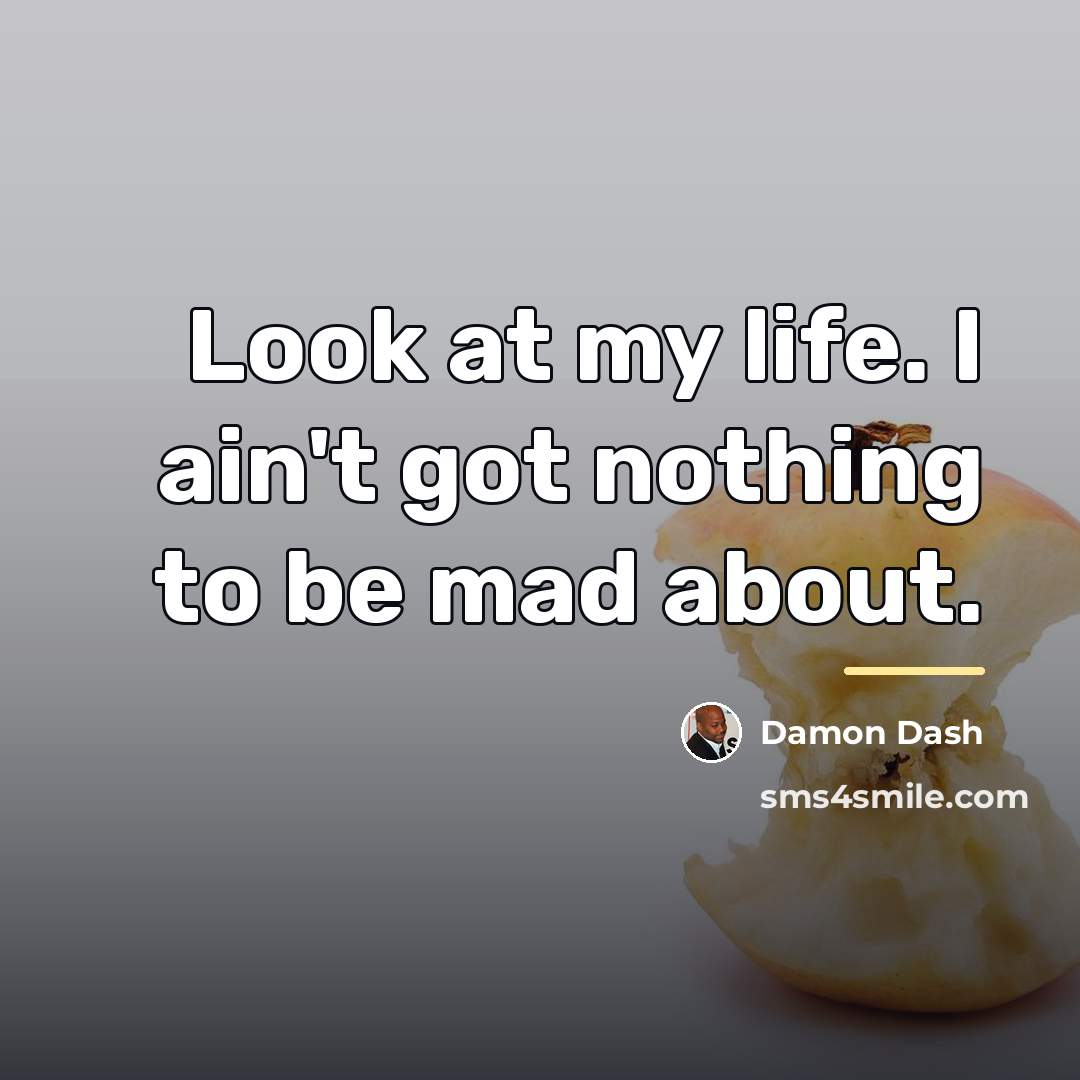 “Look at my life. I ain't got nothing to be…” quote by Damon Dash