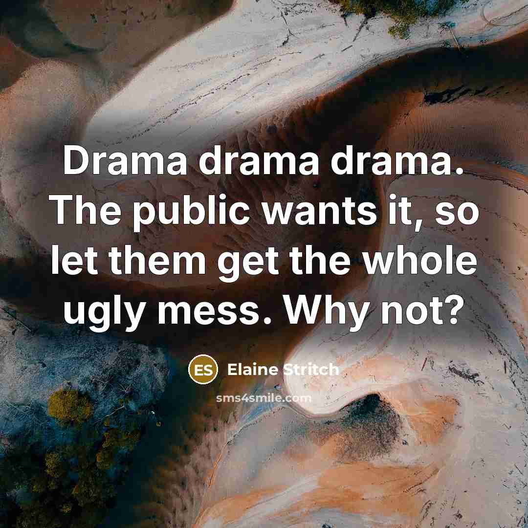 “Drama drama drama. The public wants it, so let them…” quote by Elaine Stritch