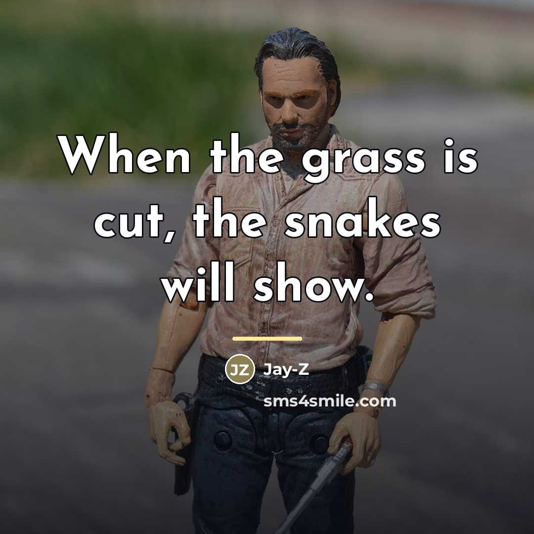 “When the grass is cut, the snakes will show.…” quote by Jay-Z