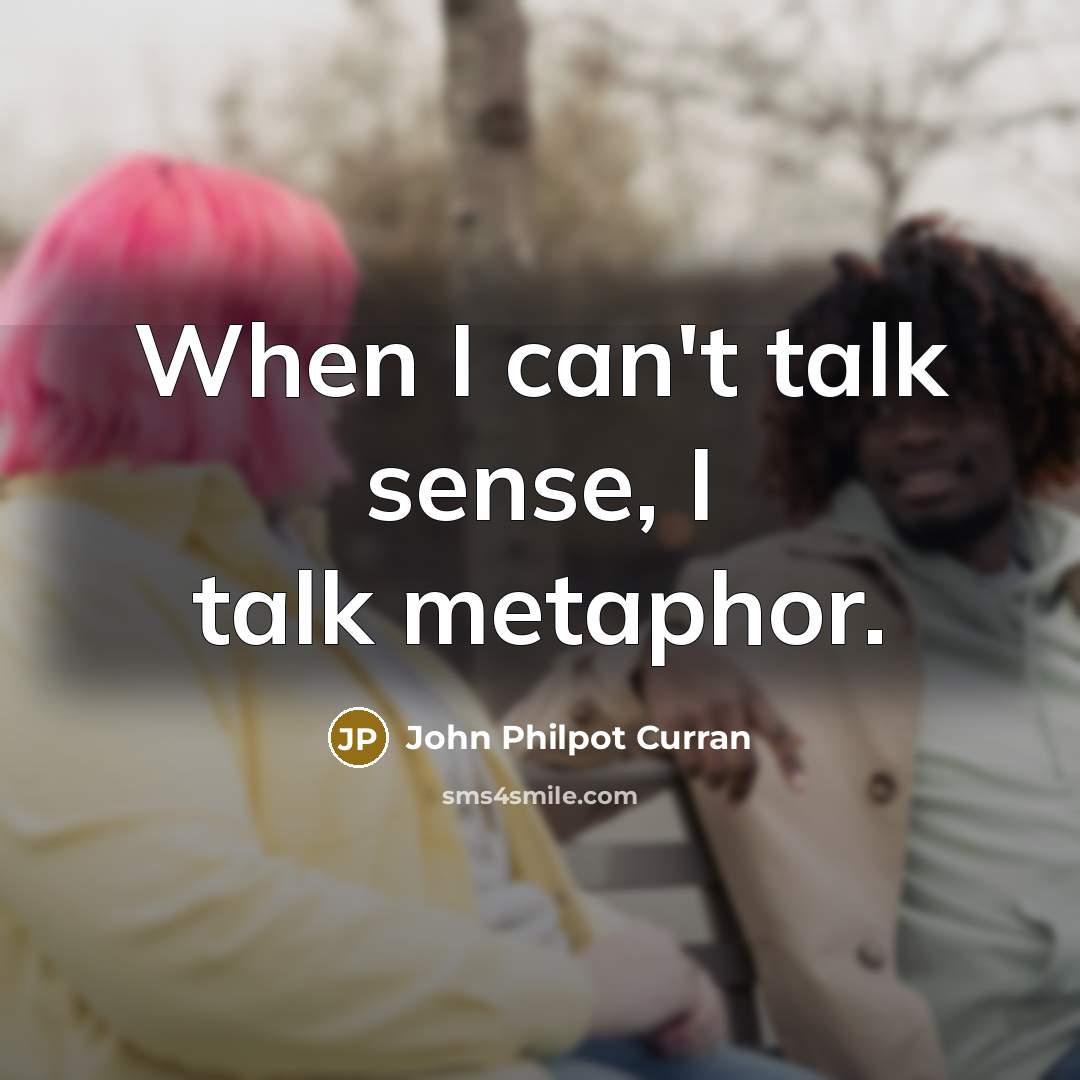 “When I can't talk sense, I talk metaphor.…” quote by John Philpot Curran