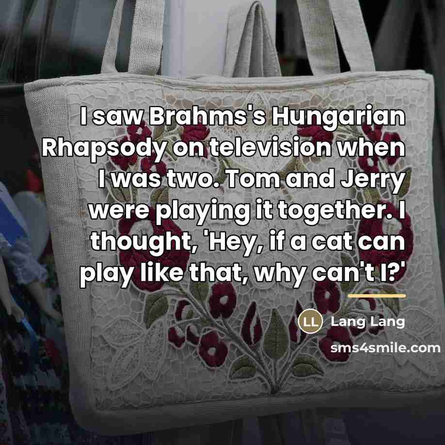 “I saw Brahms's Hungarian Rhapsody on television when I was…” quote by Lang Lang