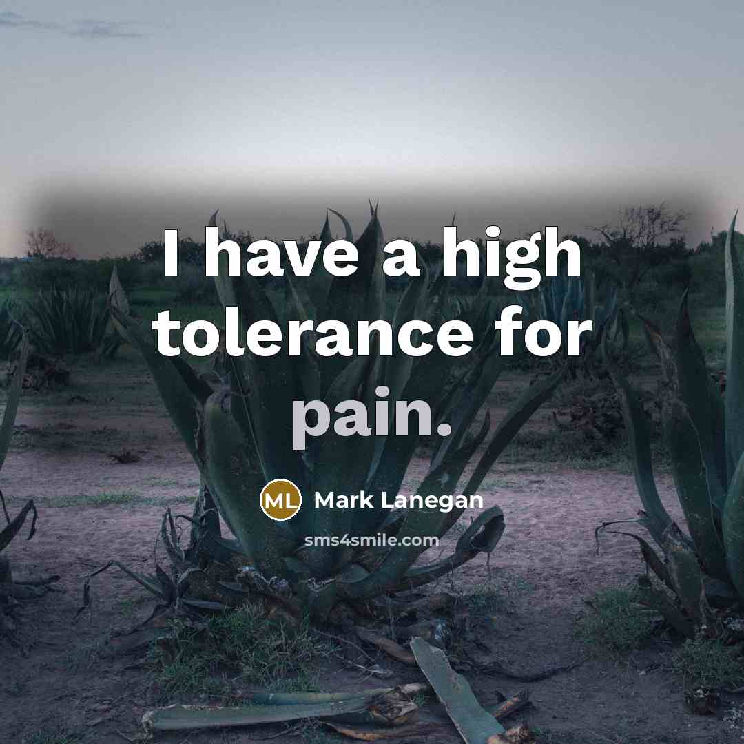 “I have a high tolerance for pain.…” quote by Mark Lanegan