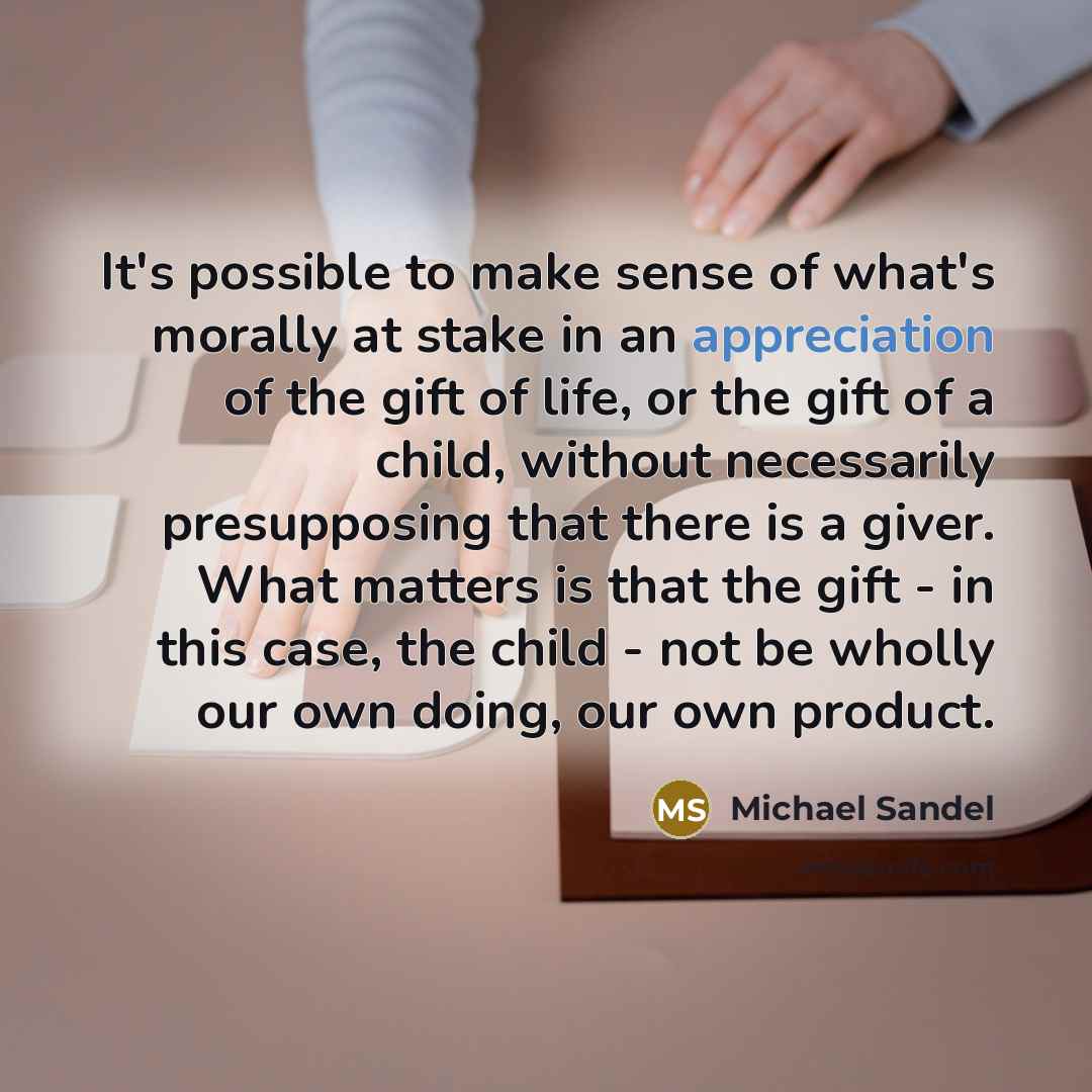 “It's possible to make sense of what's morally at stake…” quote by Michael Sandel