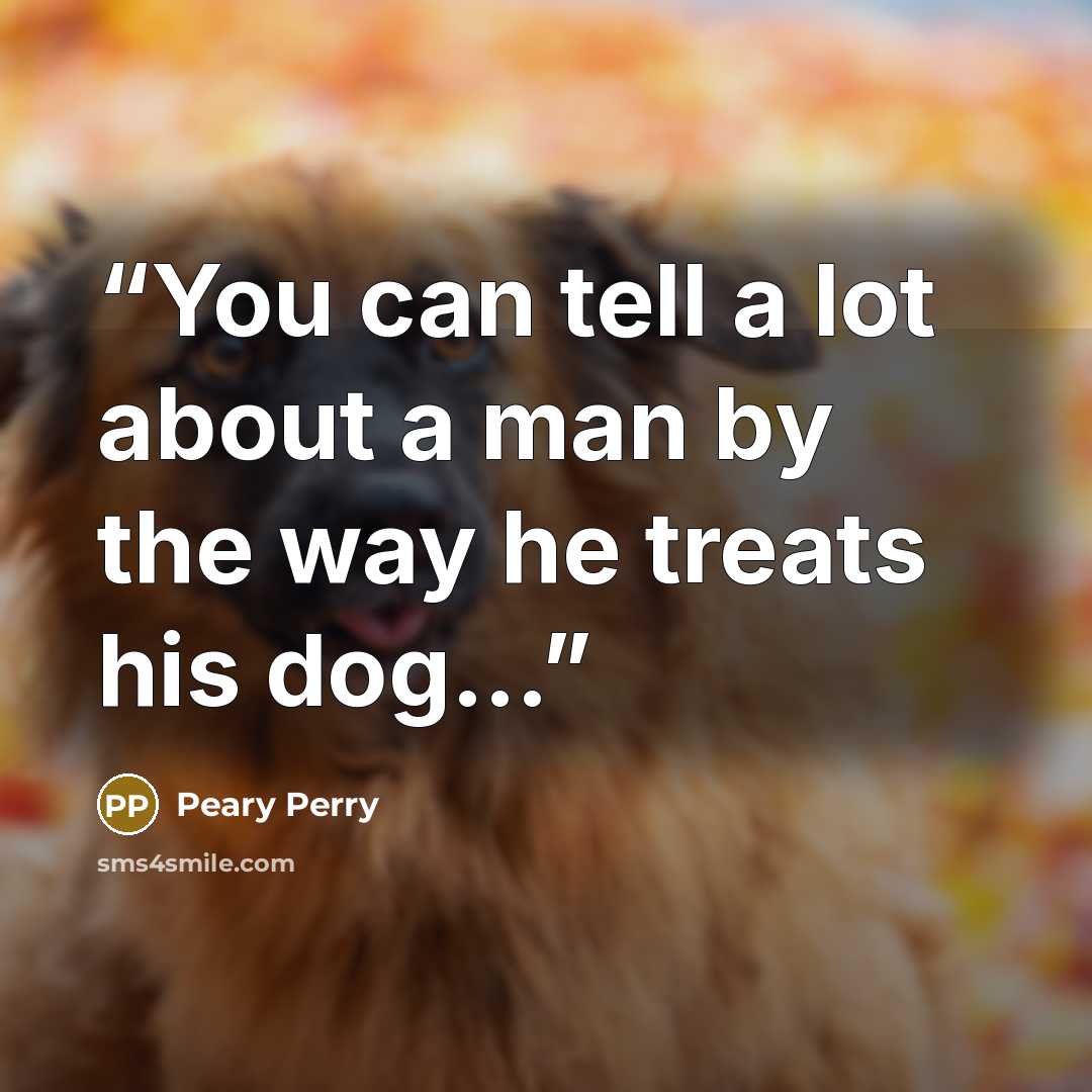 “You can tell a lot about a man by the way he treats his dog…” quote by Peary Perry
