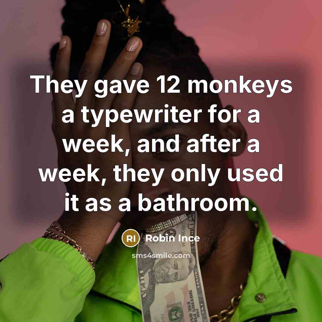 “They gave 12 monkeys a typewriter for a week, and…” quote by Robin Ince