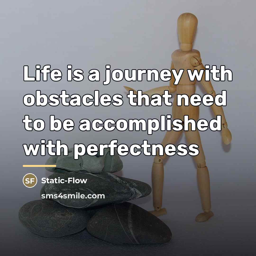“Life is a journey with obstacles that need to be…” quote by Static-Flow