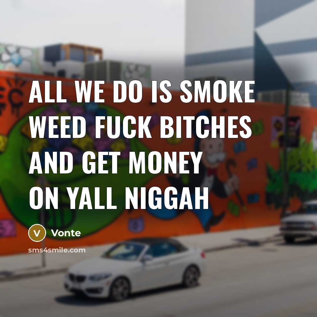 “All we do is smoke weed fuck bitches and get money on yall niggah” quote by Vonte