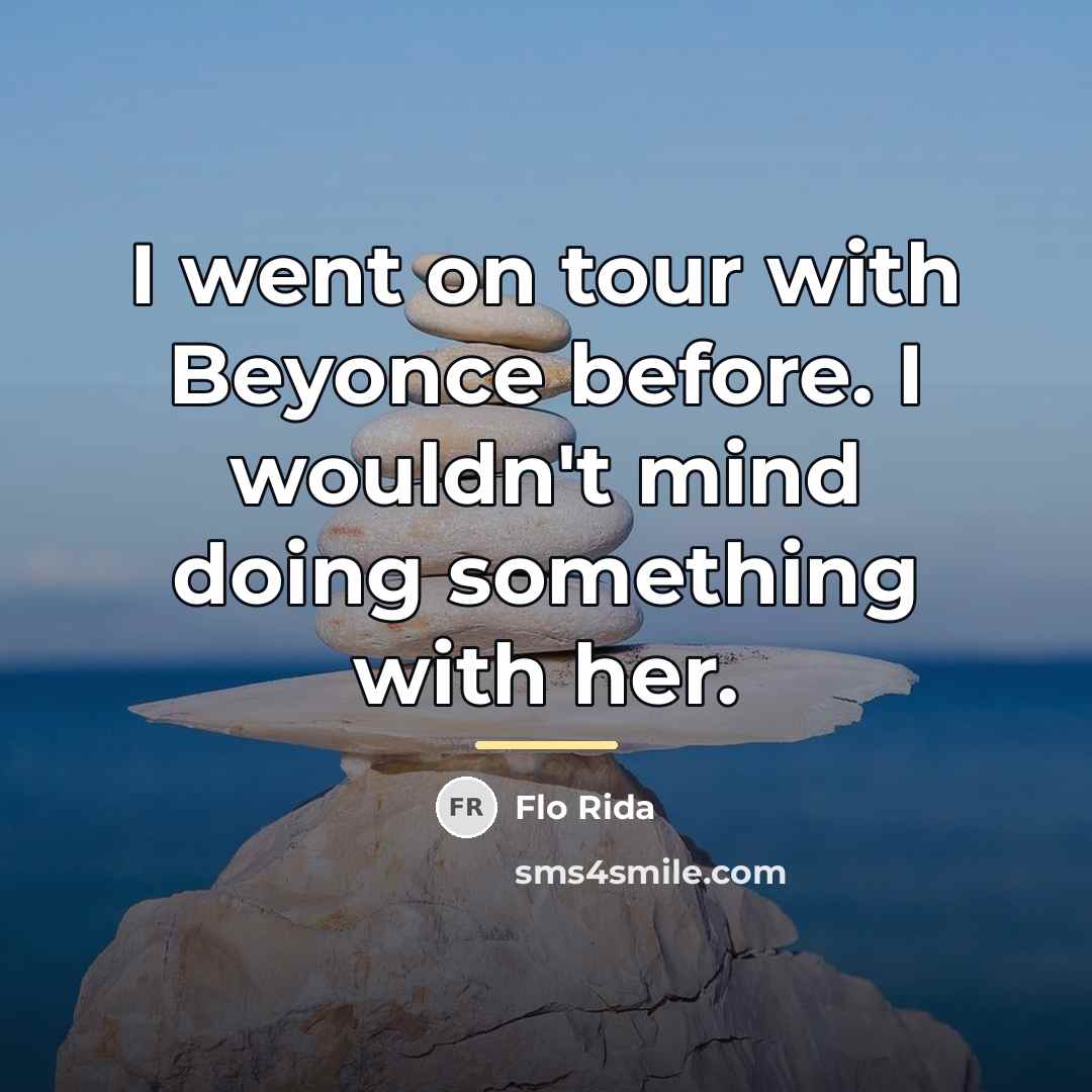 “I went on tour with Beyonce before. I wouldn't mind…” quote by Flo Rida