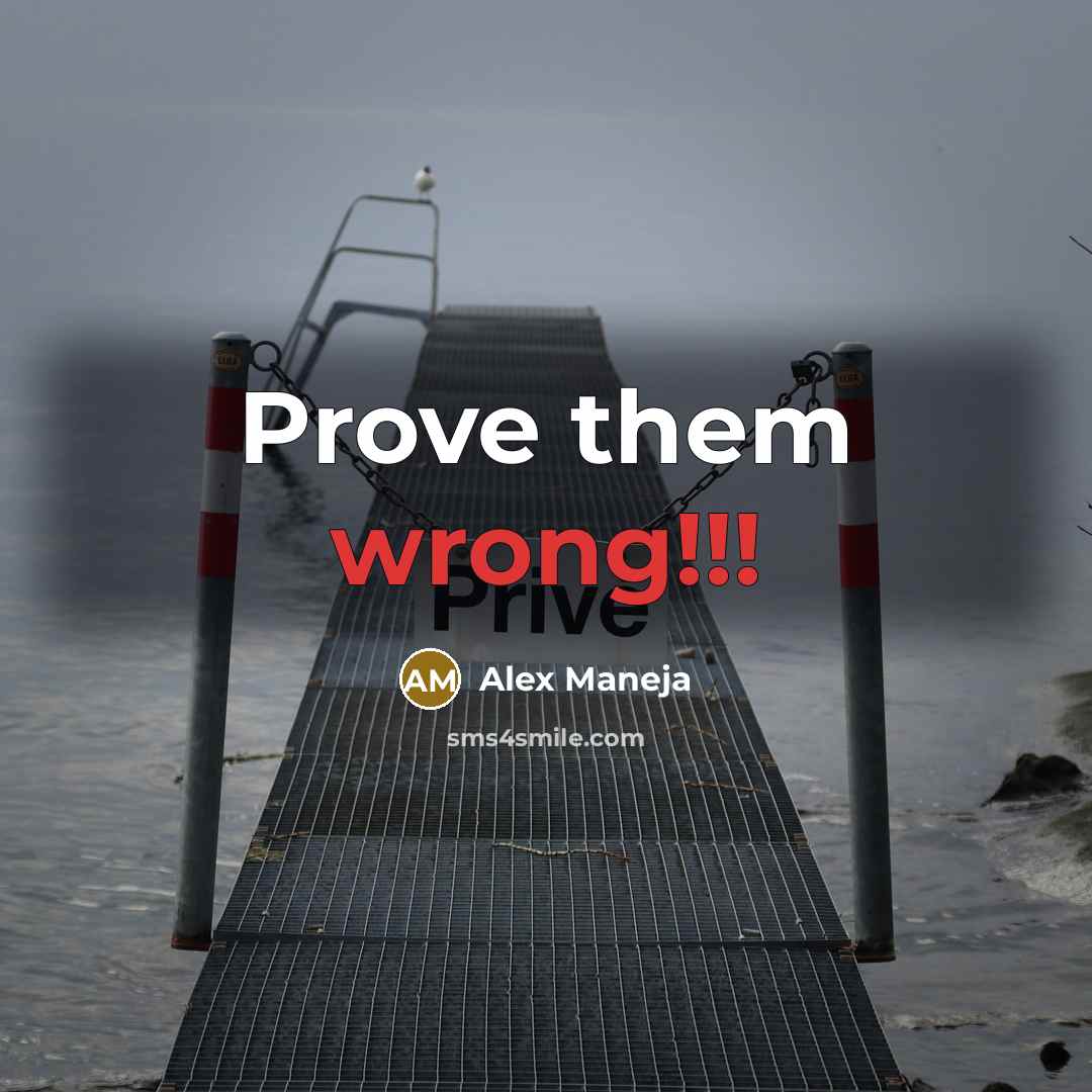 “Prove them wrong!!!” quote by Alex Maneja