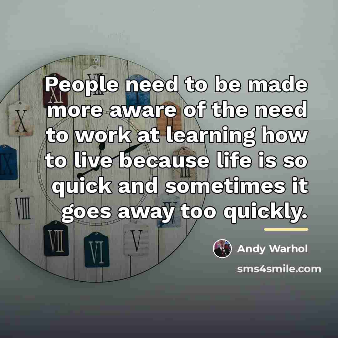 “People need to be made more aware of the need…” quote by Andy Warhol