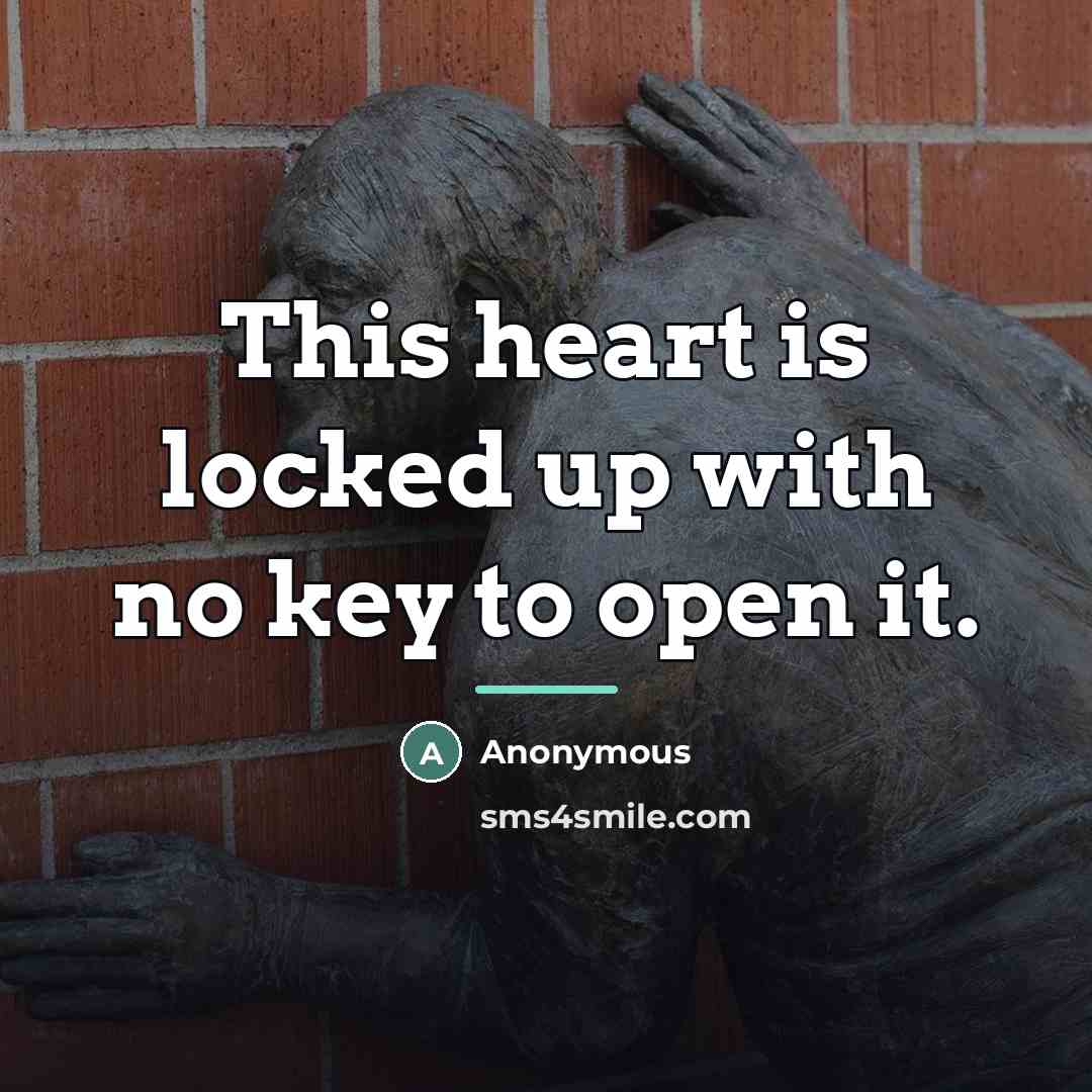 “This heart is locked up with no key to open…” quote by Anonymous