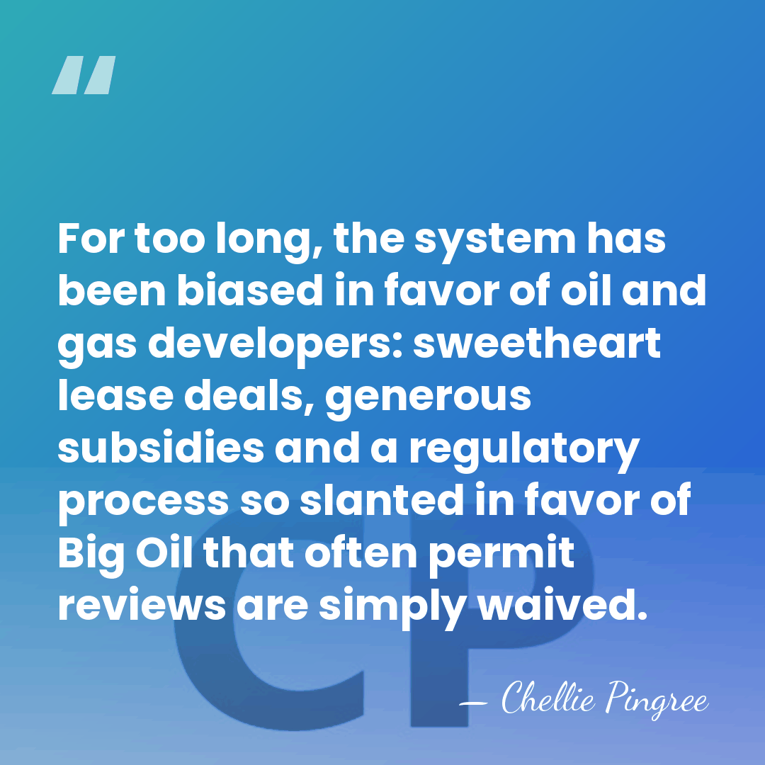 For too long, the system has been biased in favor of oil&hellip; - Chellie Pingree