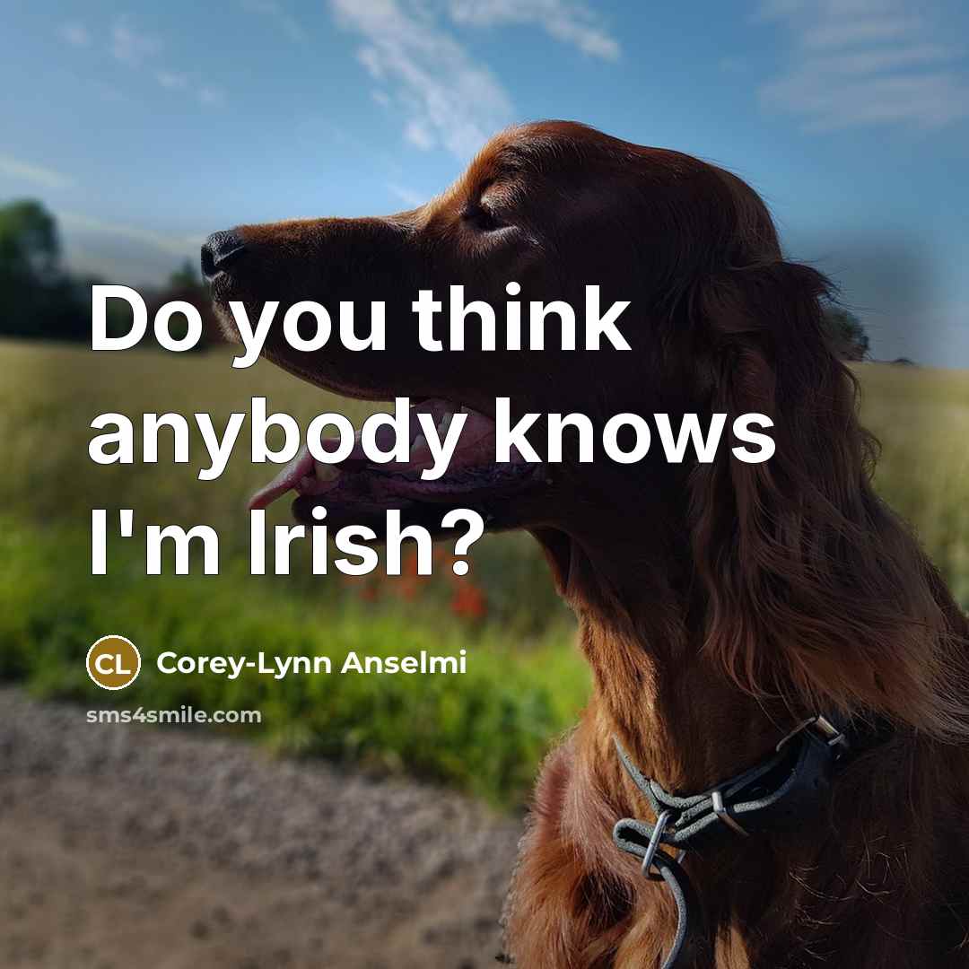 “Do you think anybody knows I'm Irish?…” quote by Corey-Lynn Anselmi