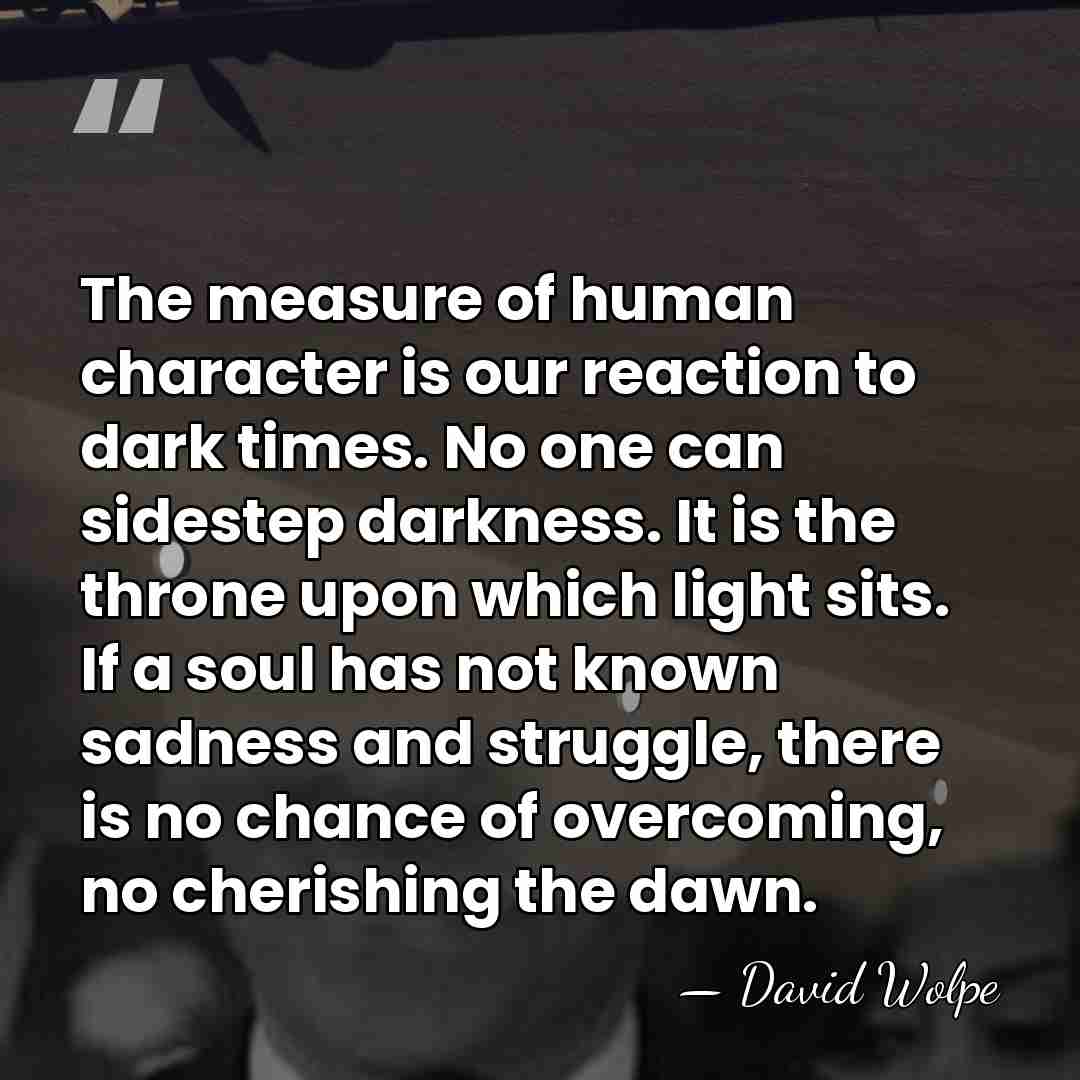 The measure of human character is our reaction to dark times. No&hellip; - David Wolpe