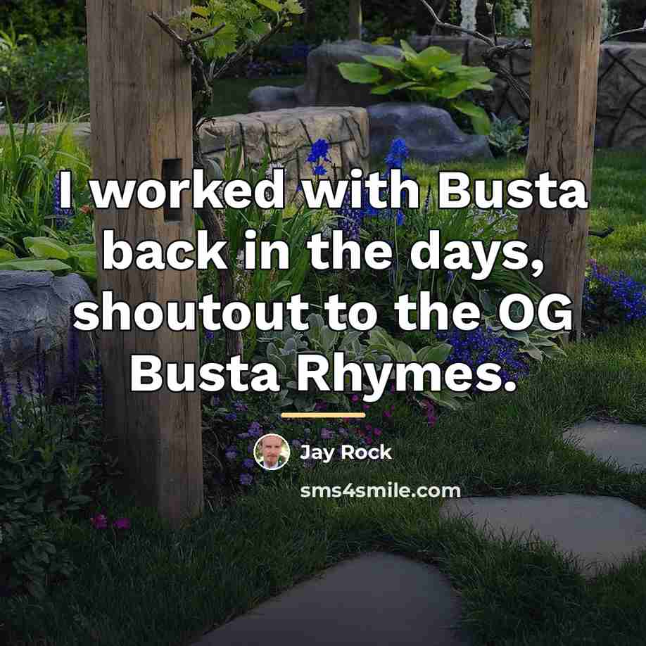 “I worked with Busta back in the days, shoutout to…” quote by Jay Rock