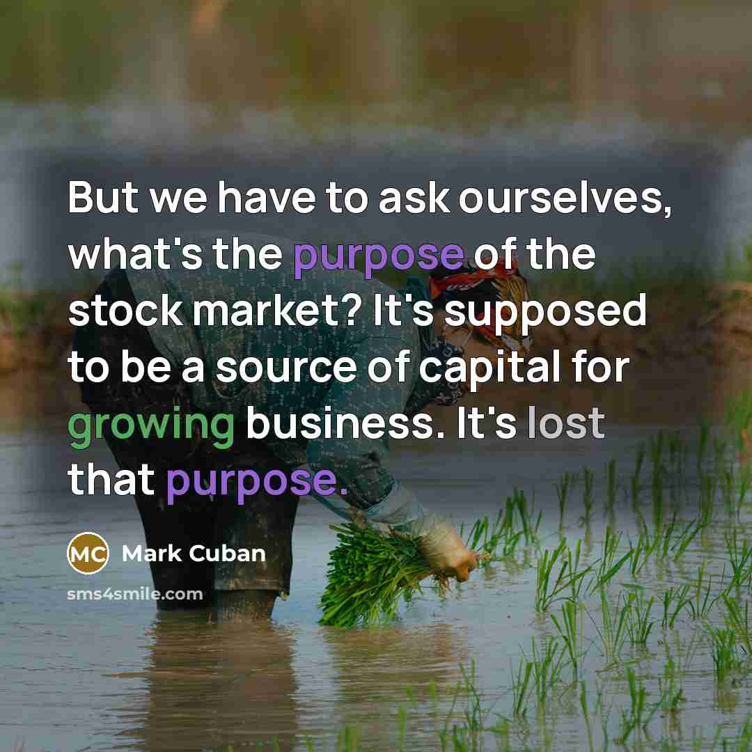 “But we have to ask ourselves, what's the purpose of…” quote by Mark Cuban