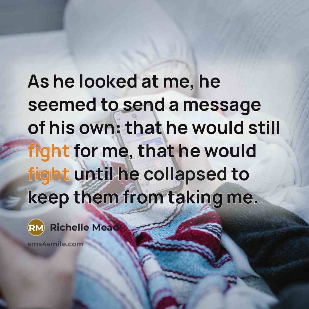 “As he looked at me, he seemed to send a…” quote by Richelle Mead