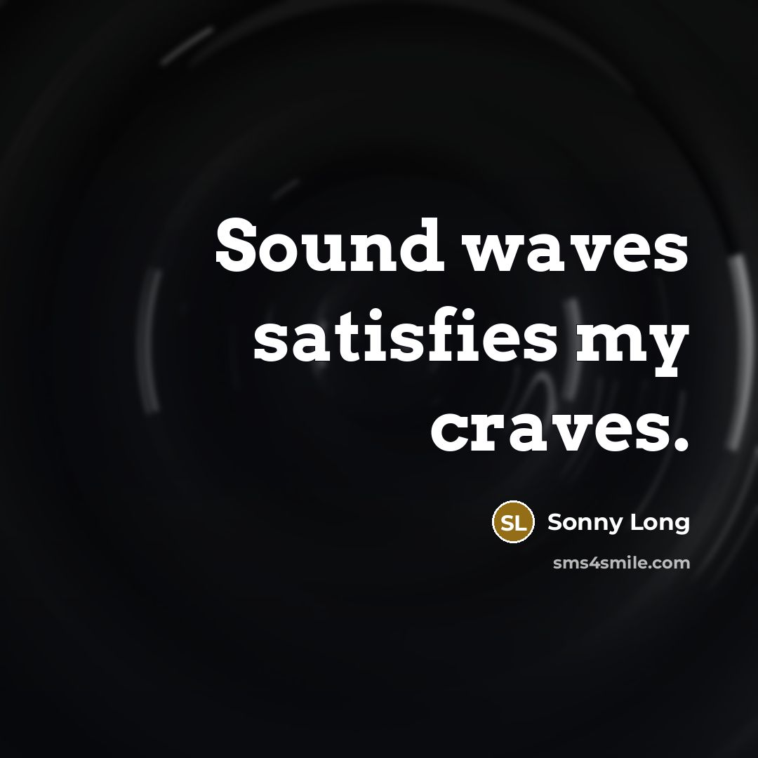 “Sound waves satisfies my craves.…” quote by Sonny Long