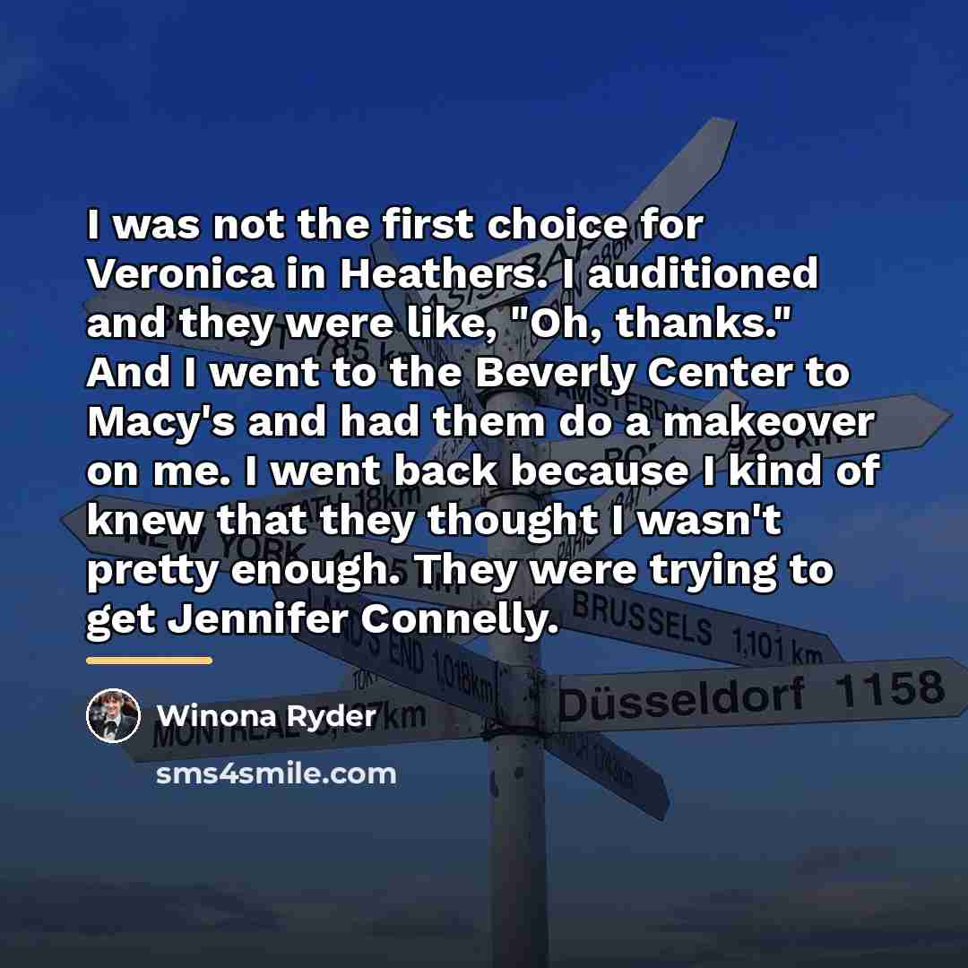 “I was not the first choice for Veronica in Heathers.…” quote by Winona Ryder