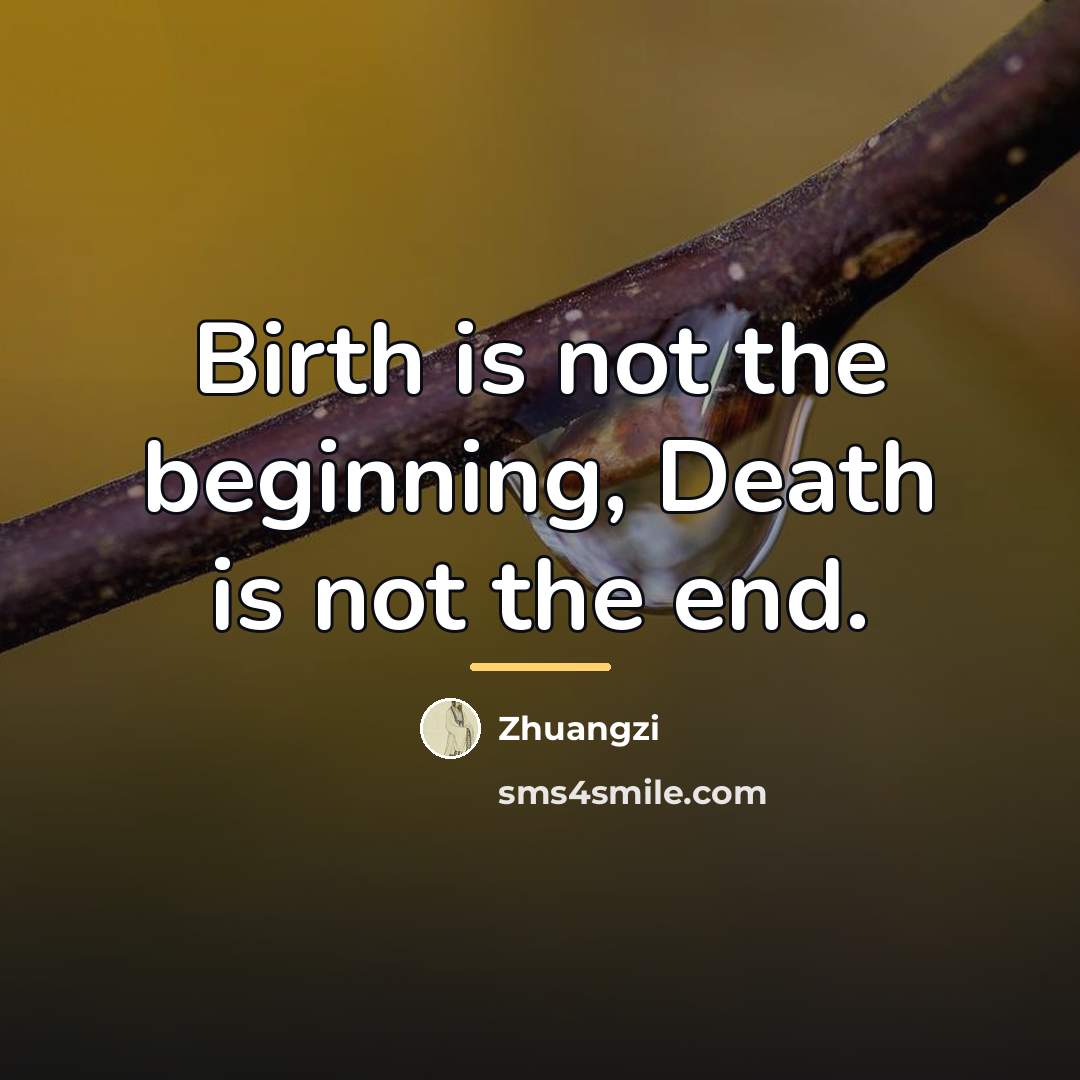 “Birth is not the beginning, Death is not the end.…” quote by Zhuangzi