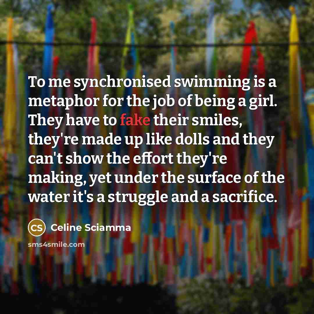 “To me synchronised swimming is a metaphor for the job…” quote by Celine Sciamma