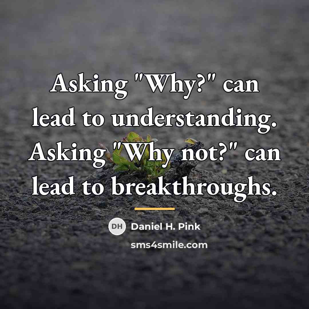 “Asking "Why?" can lead to understanding. Asking "Why not?" can…” quote by Daniel H. Pink