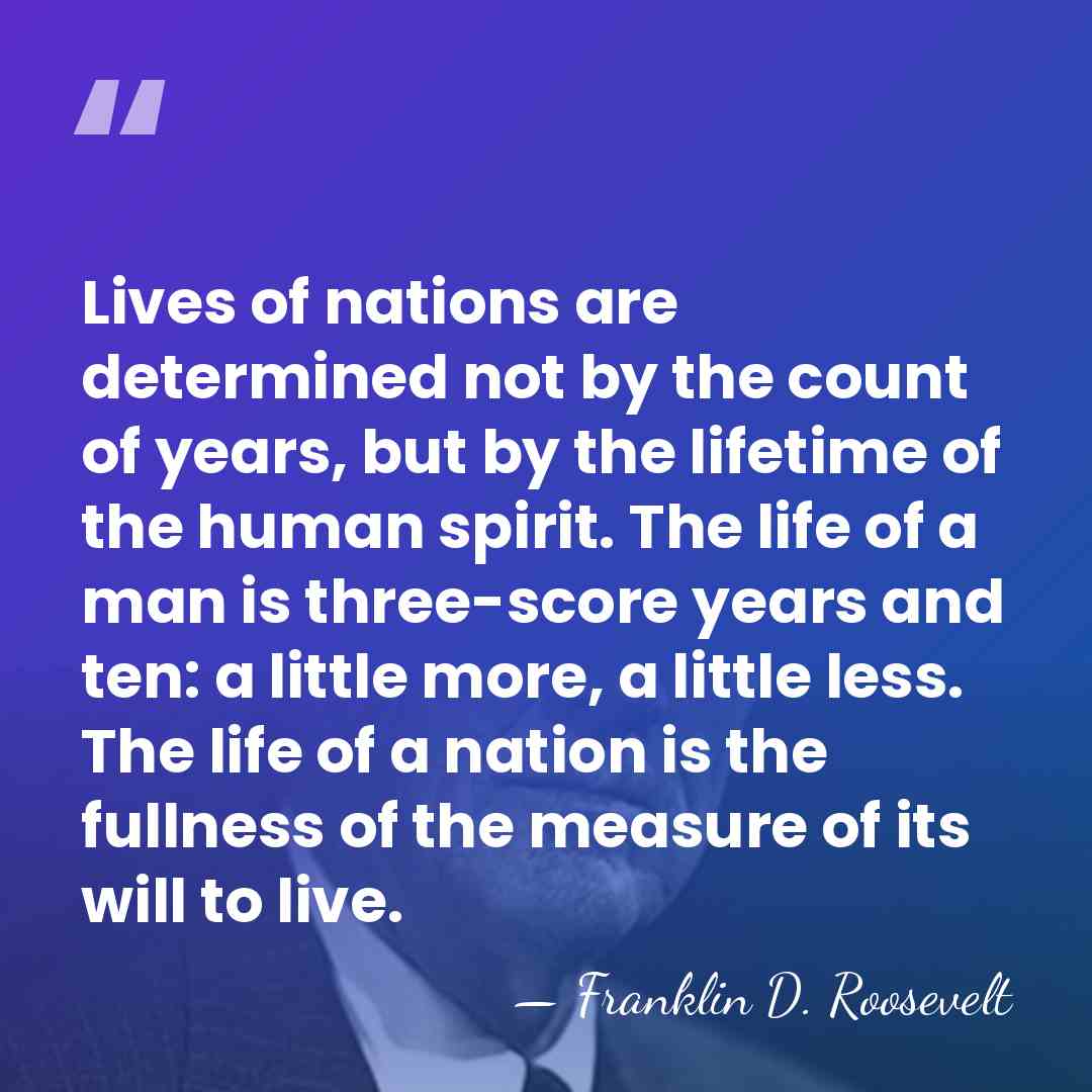 Lives of nations are determined not by the count of years, but&hellip; - Franklin D. Roosevelt