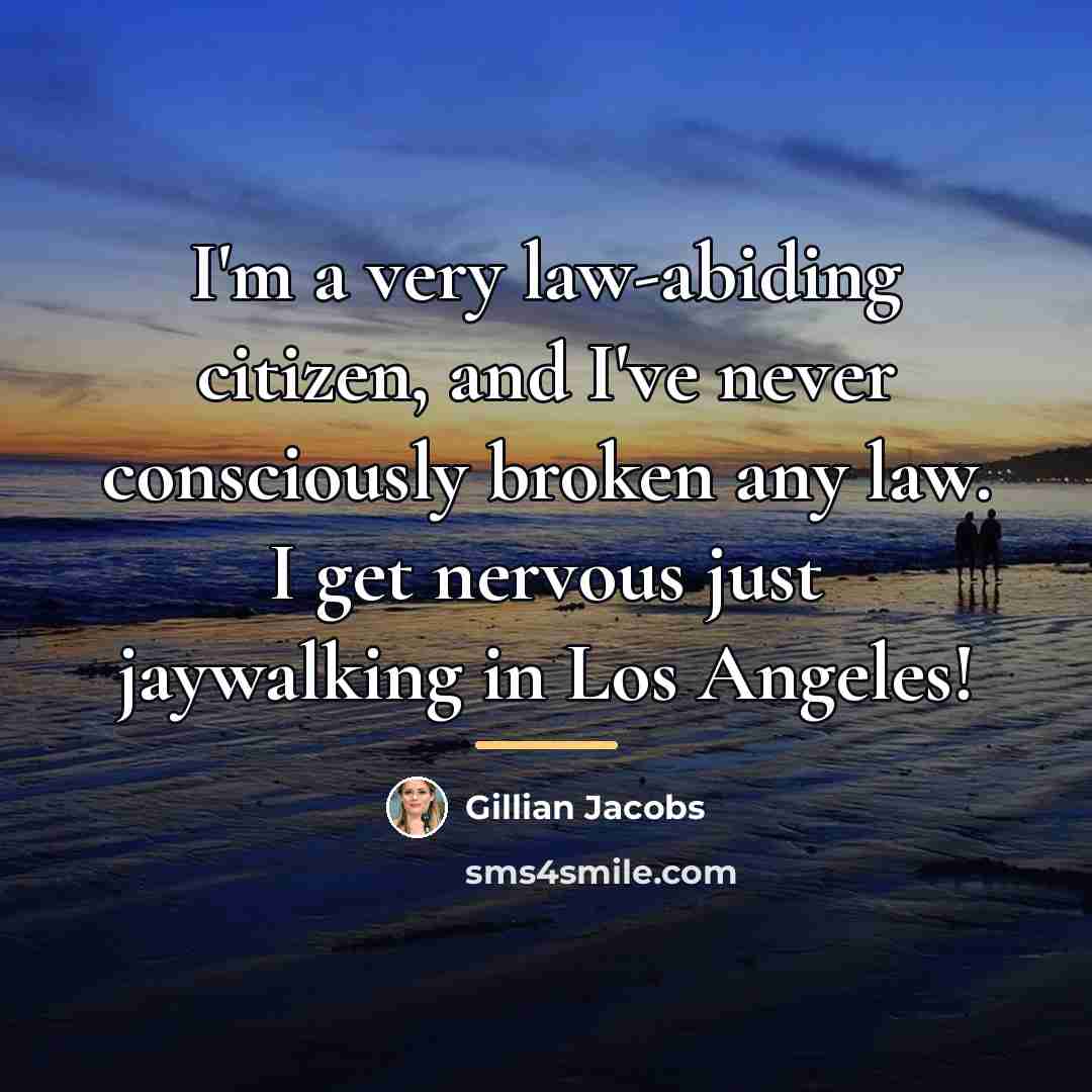 “I'm a very law-abiding citizen, and I've never consciously broken…” quote by Gillian Jacobs