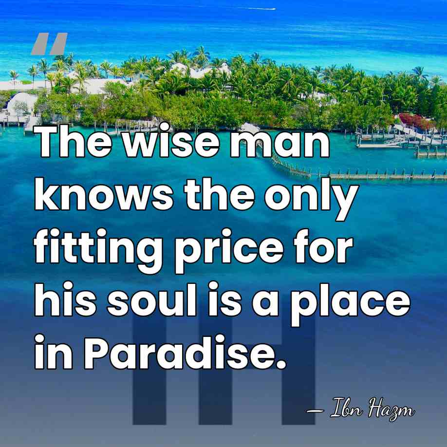 The wise man knows the only fitting price for his soul is&hellip; - Ibn Hazm