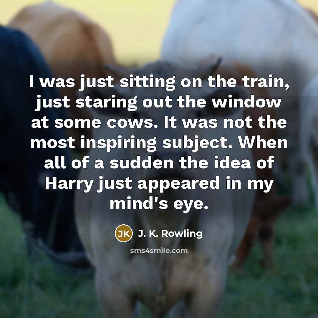 “I was just sitting on the train, just staring out…” quote by J. K. Rowling