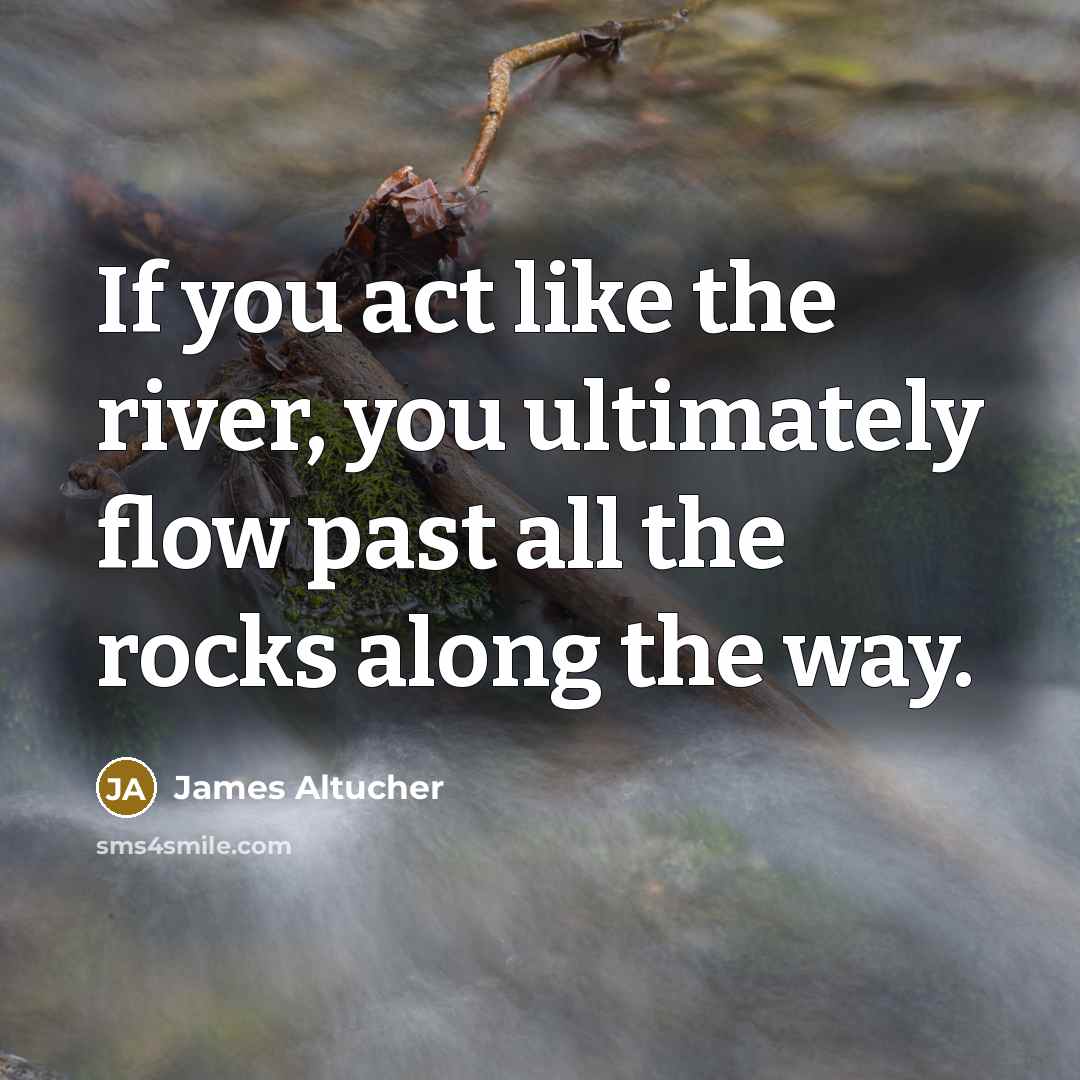 “If you act like the river, you ultimately flow past…” quote by James Altucher